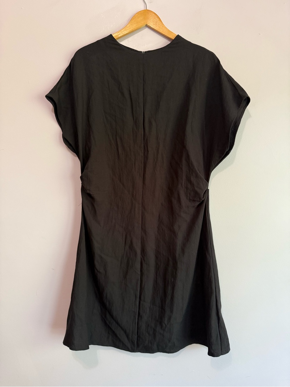 H&M Black Viscose Drapey Top Classic Minimalist Dress Size Large